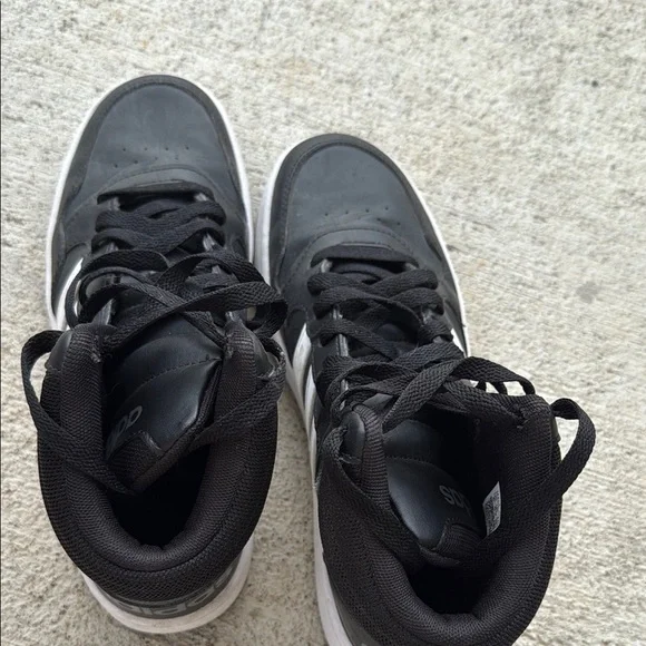 Adidas Black and White High-Top Sneakers - Picture 3 of 5